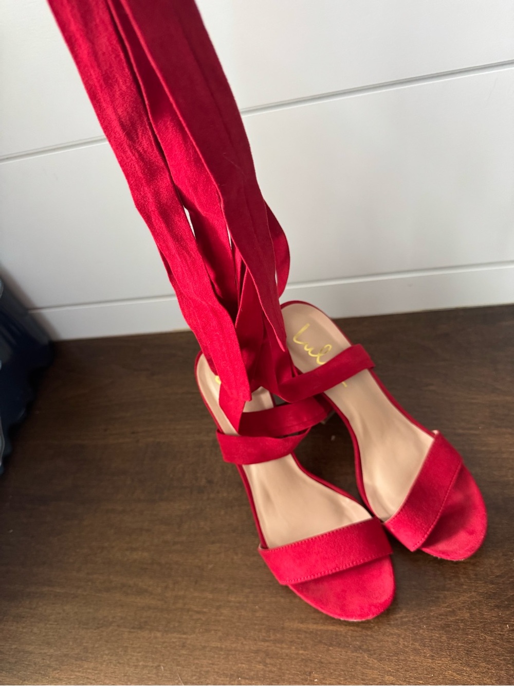 Lulu’s Alta Red Ankle-Tie Block Heel Sandals - Picture 2 of 8